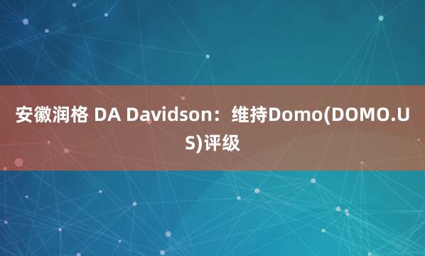 安徽润格 DA Davidson：维持Domo(DOMO.US)评级